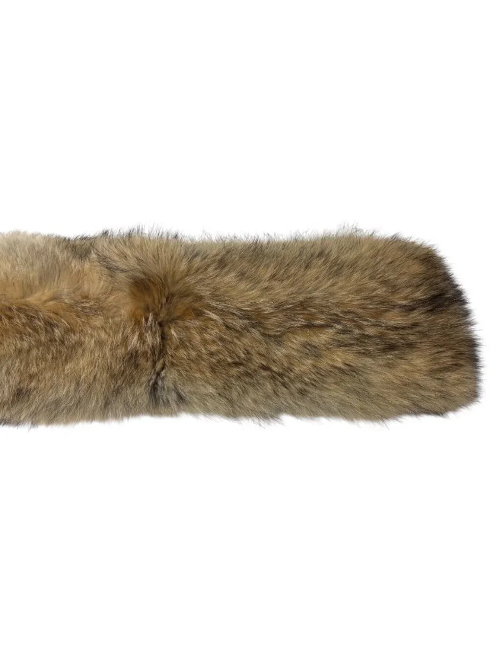 🦊 Coach Real Coyote Fur Scarf Natural Brown With Black Lining Brand New $698 🏷